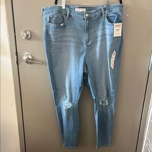NWT Levi Strauss Signature High Rise Skinny Women's Blue Jeans Size 22 Short